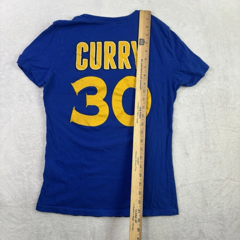 Adidas Golden State Warriors Stephen Curry GSW Blue SS Graphic Shirt Women's LG
